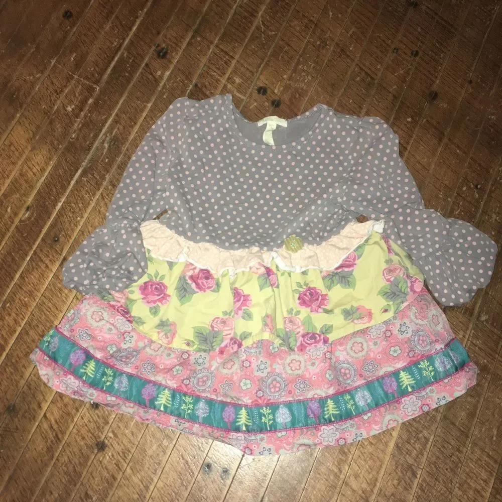 Madilda Jane size 4 ruffled polka dot/floral dress